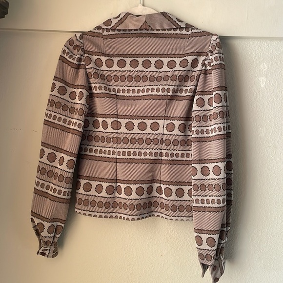 Vintage handmade long sleeve printed cropped 70’s style blouse - Picture 6 of 6